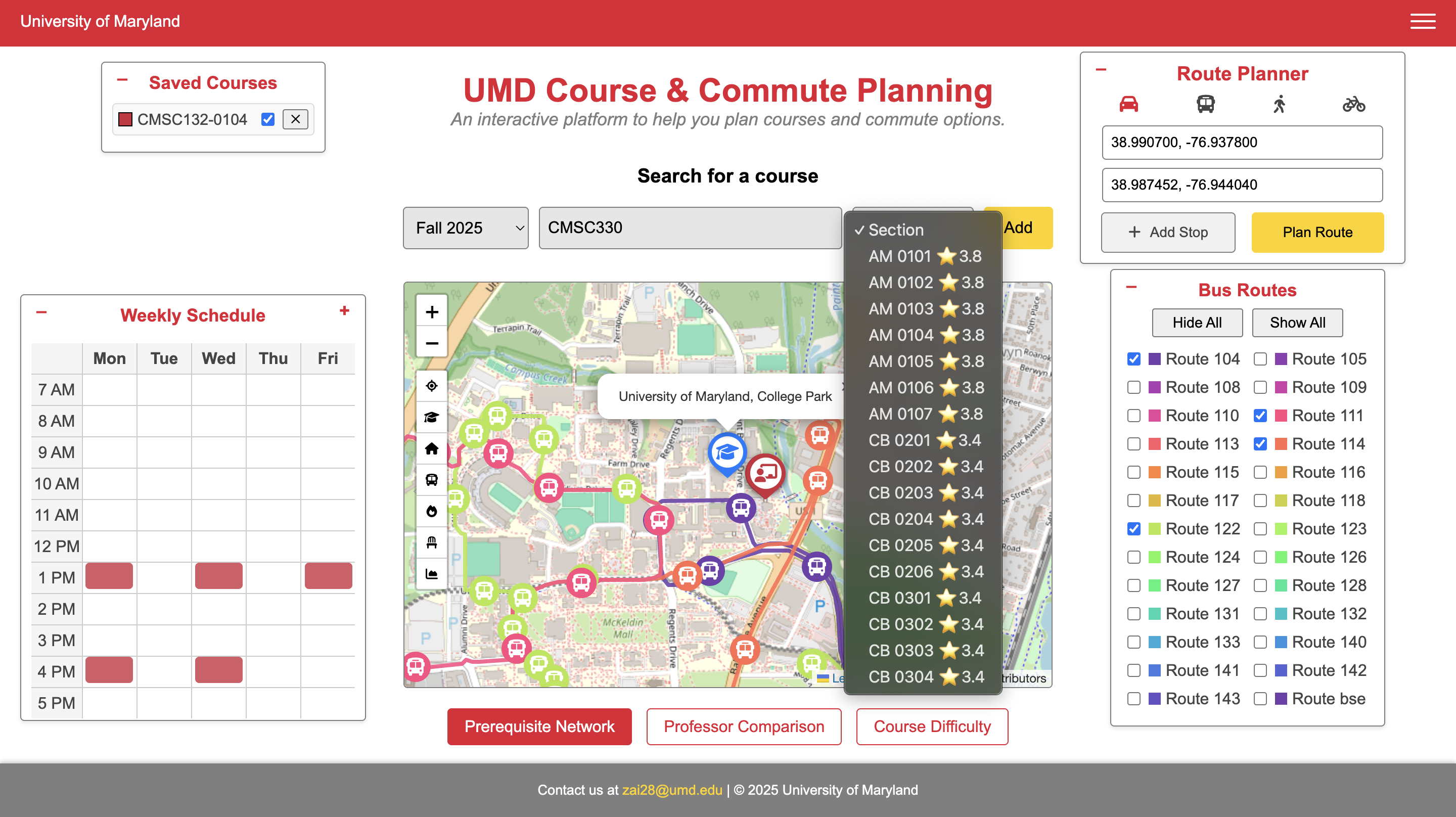 UMD Class Planning Tool